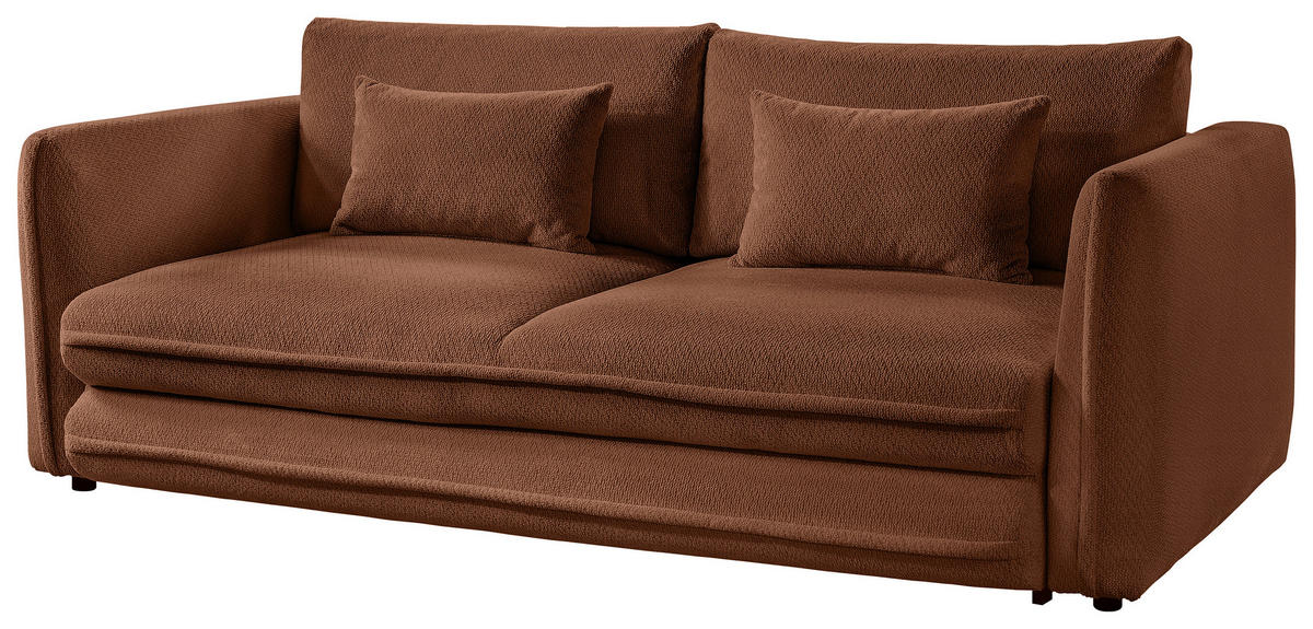 SCHLAFSOFA  mit Liegefunktion, Rücken echt Struktur Rostfarben  - Rostfarben/Schwarz, KONVENTIONELL, Kunststoff/Textil (237/94/117cm) - Carryhome