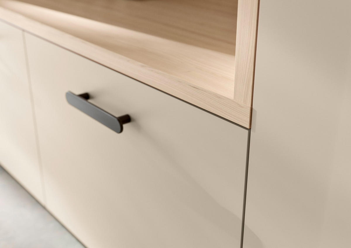 GARDEROBE  in 210/200/45 cm  - Kaschmir/Eichefarben, Design, Glas/Holzwerkstoff (210/200/45cm) - Livetastic