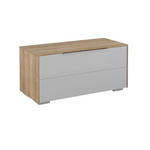 GARDEROBENBANK 80,8/38,7/37,3 cm  - Chromfarben/Eichefarben, Design, Glas/Holzwerkstoff (80,8/38,7/37,3cm) - Voleo