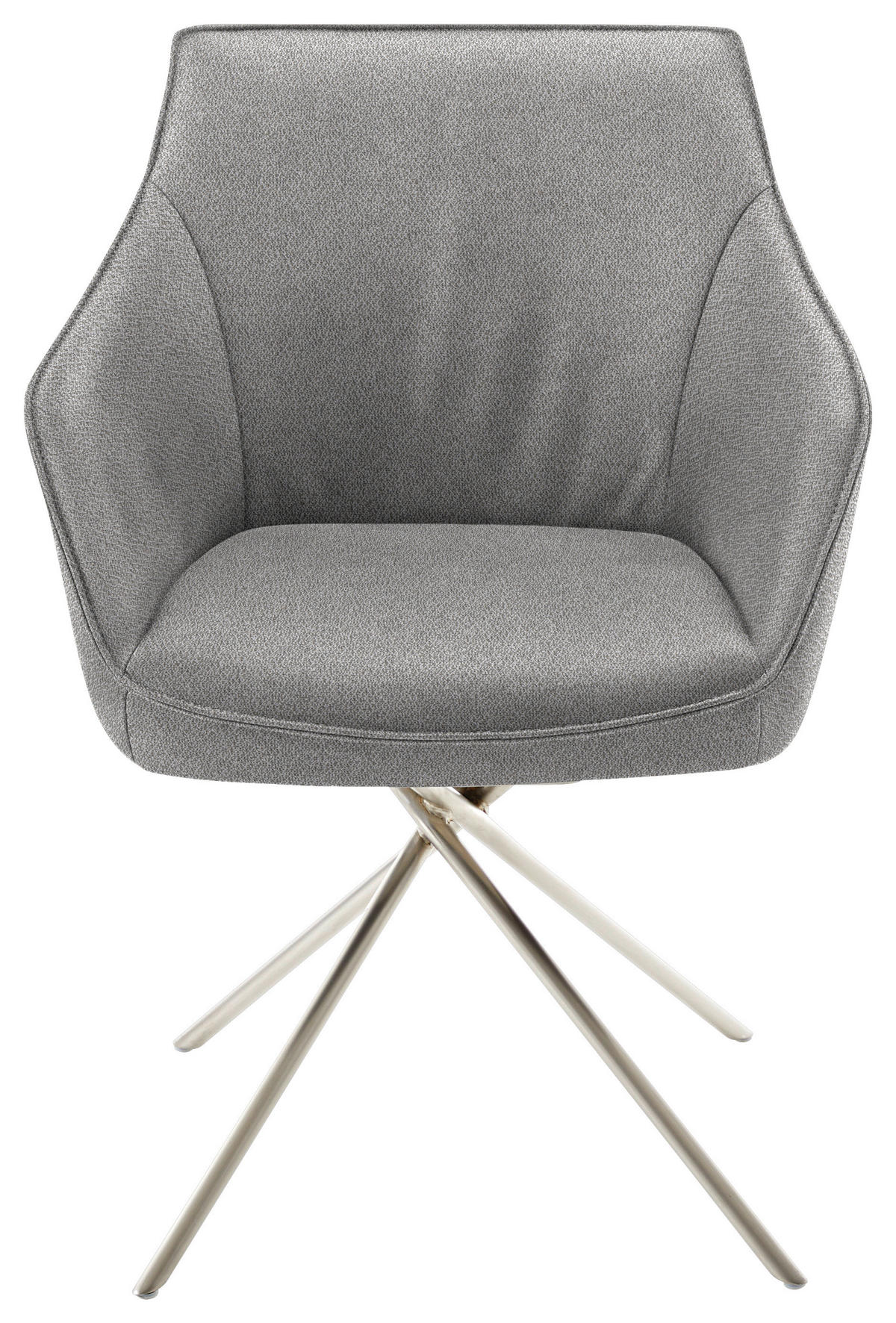 ARMLEHNSTUHL  in Nickel Flachgewebe  - Ecru/Edelstahlfarben, Design, Textil/Metall (60/84/67cm) - Koinor