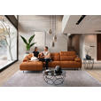 ECKSOFA in Echtleder Cognac  313/165 cm  - Cognac/Schwarz, Design, Leder/Metall (313/165cm) - Emilio Belluti