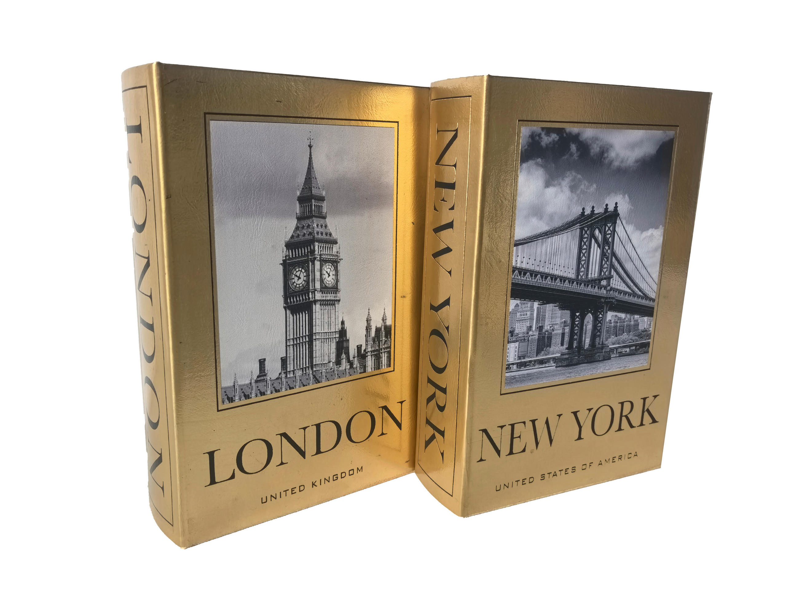 BÜCHERBOX    27/18/7 cm  - Goldfarben/Grau, LIFESTYLE, Holz/Kunststoff (27/18/7cm) - Ambia Home