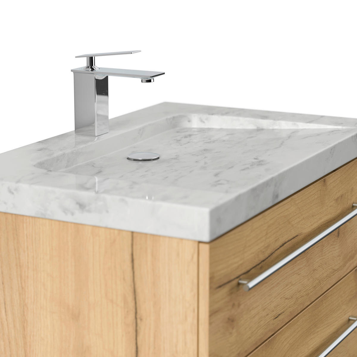 WASCHTISCHKOMBI 75 cm  - Eichefarben, Basics, Holzwerkstoff/Stein (75cm) - MID.YOU