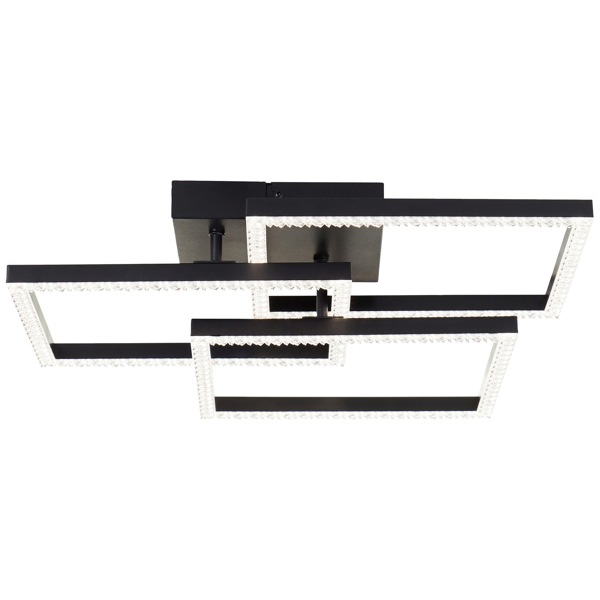 LED-DECKENLEUCHTE    46,5/46,5/10,2 cm  - Schwarz, Basics, Kunststoff/Metall (46,5/46,5/10,2cm) - Brilliant