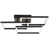 LED-DECKENLEUCHTE    46,5/46,5/10,2 cm  - Schwarz, Basics, Kunststoff/Metall (46,5/46,5/10,2cm) - Brilliant