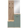 GARDEROBE 4-teilig  in 88/195/35 cm  - Salbeigrün/Eiche Artisan, Design, Glas/Holzwerkstoff (88/195/35cm) - Xora