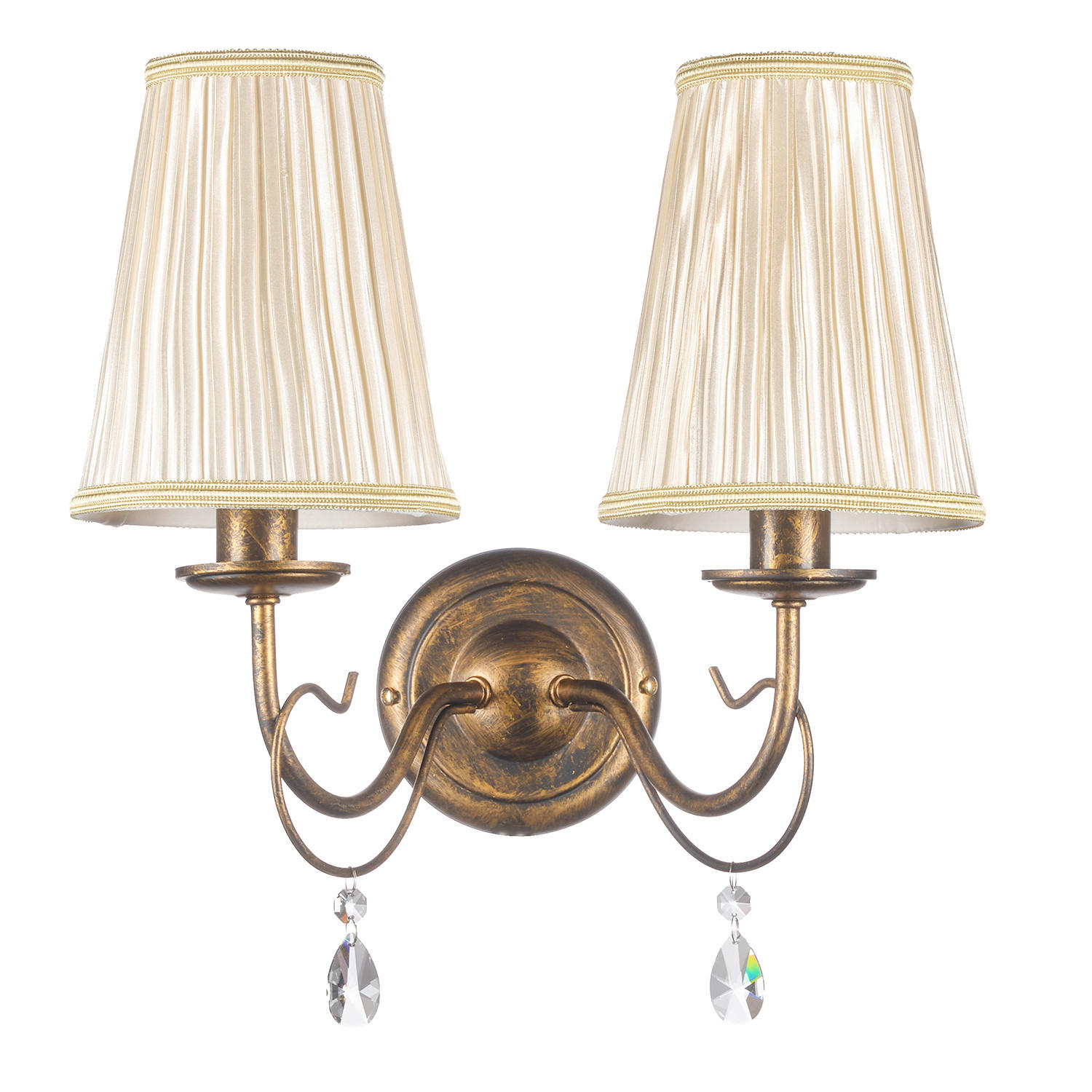 VÄGGLAMPA DELIA 39/25/36 cm   - cognacfärgad, Klassisk, metall/glas (39/25/36cm)