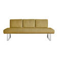 SITZBANK 224/92/78 cm  in Gelb  - Chromfarben/Gelb, Design, Textil/Metall (224/92/78cm) - Dieter Knoll