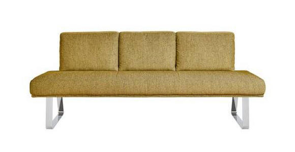 SITZBANK 224/92/78 cm  in Gelb  - Chromfarben/Gelb, Design, Textil/Metall (224/92/78cm) - Dieter Knoll