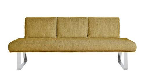 SITZBANK 209/92/78 cm  in Gelb  - Chromfarben/Gelb, Design, Textil/Metall (209/92/78cm) - Dieter Knoll
