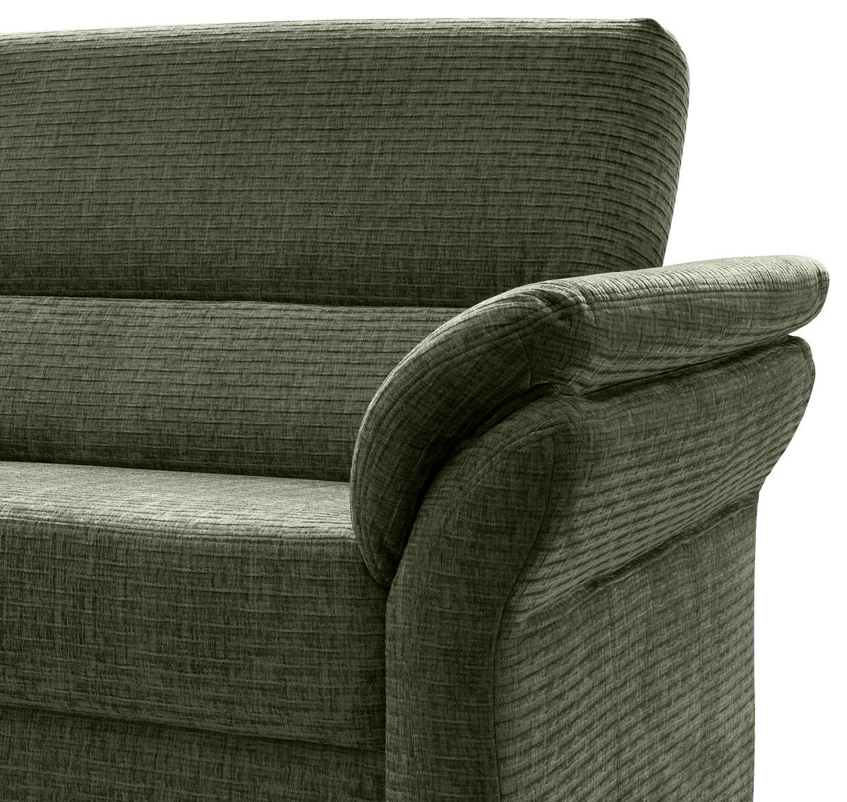 2-SITZER-SOFA in Mikrofaser Olivgrün  - Schwarz/Olivgrün, Modern, Holz/Textil (147/90/89cm) - Livetastic