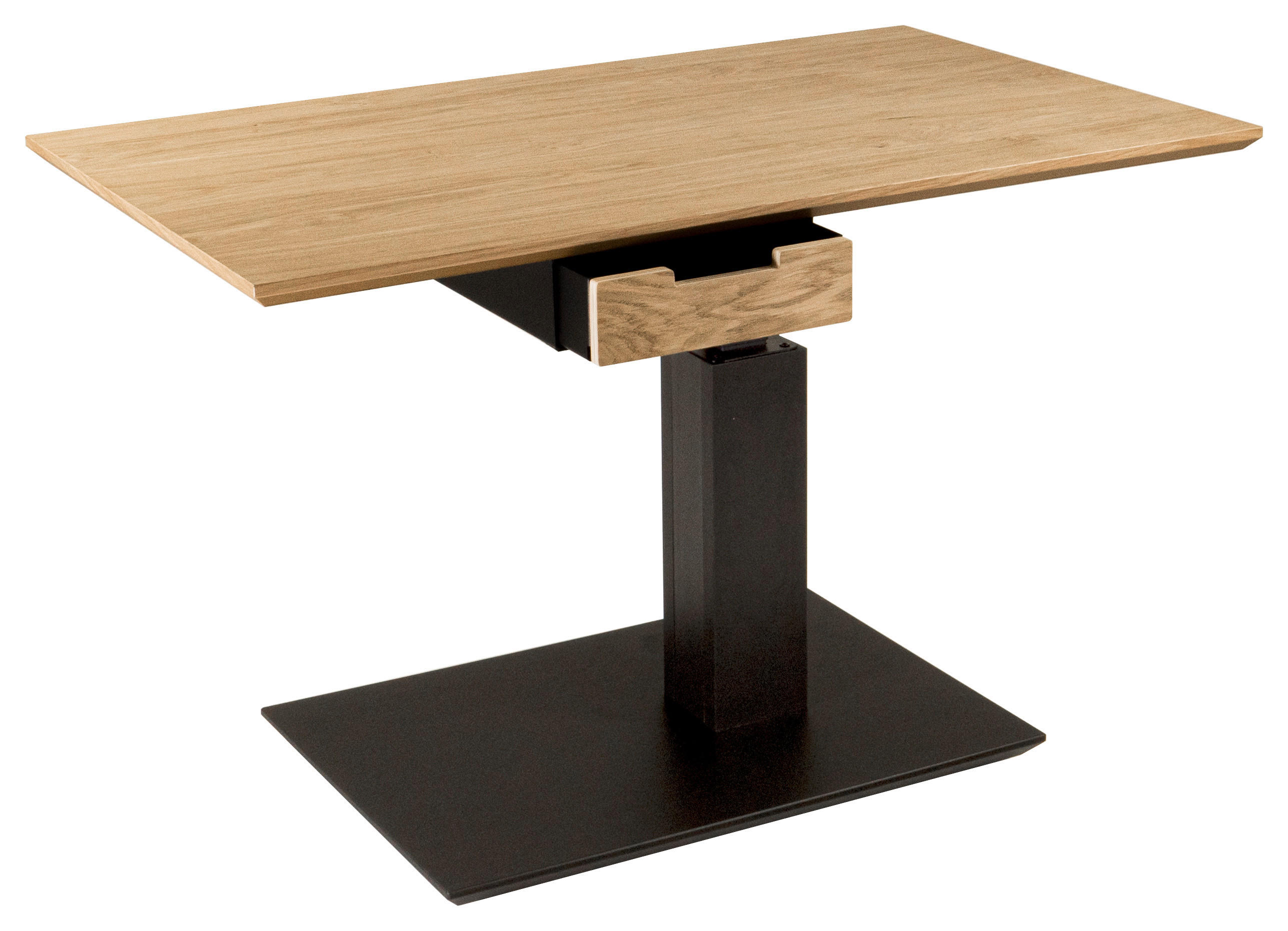 COUCHTISCH Holz, Metall, Holzwerkstoff 100/60/49-67 cm  - Wildeiche/Anthrazit, Design, Holz/Holzwerkstoff (100/60/49-67cm) - Novel