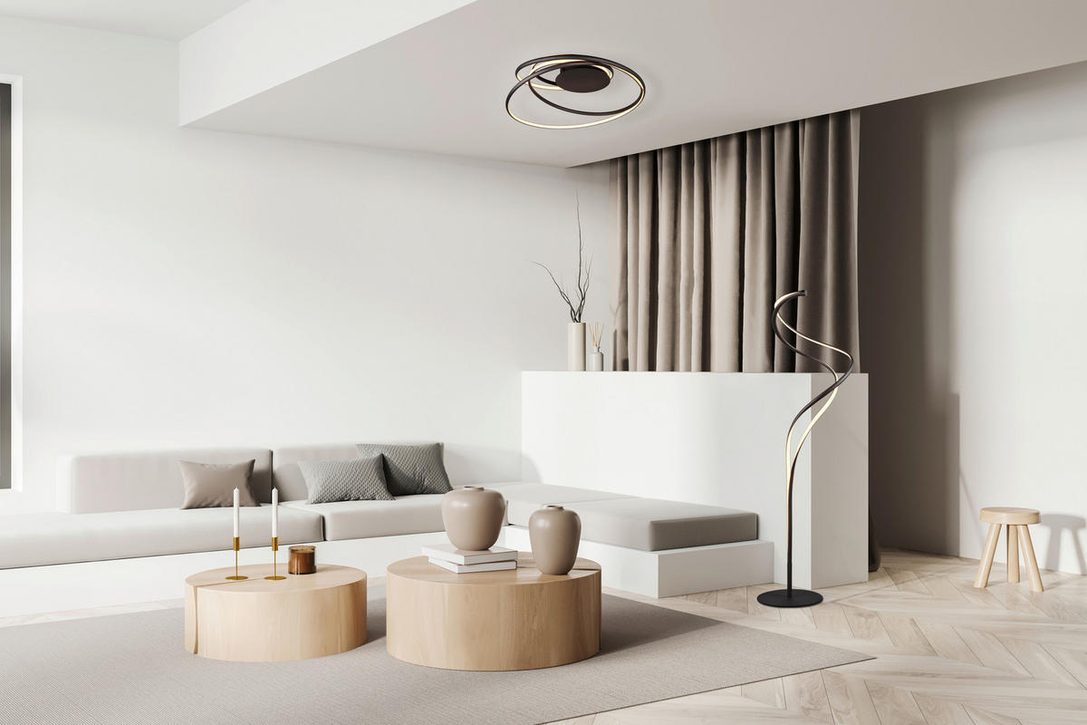 STOJACÍ LED SVÍTIDLO, 44/160 cm  - černá, Design, kov (44/160cm) - Trio Leuchten