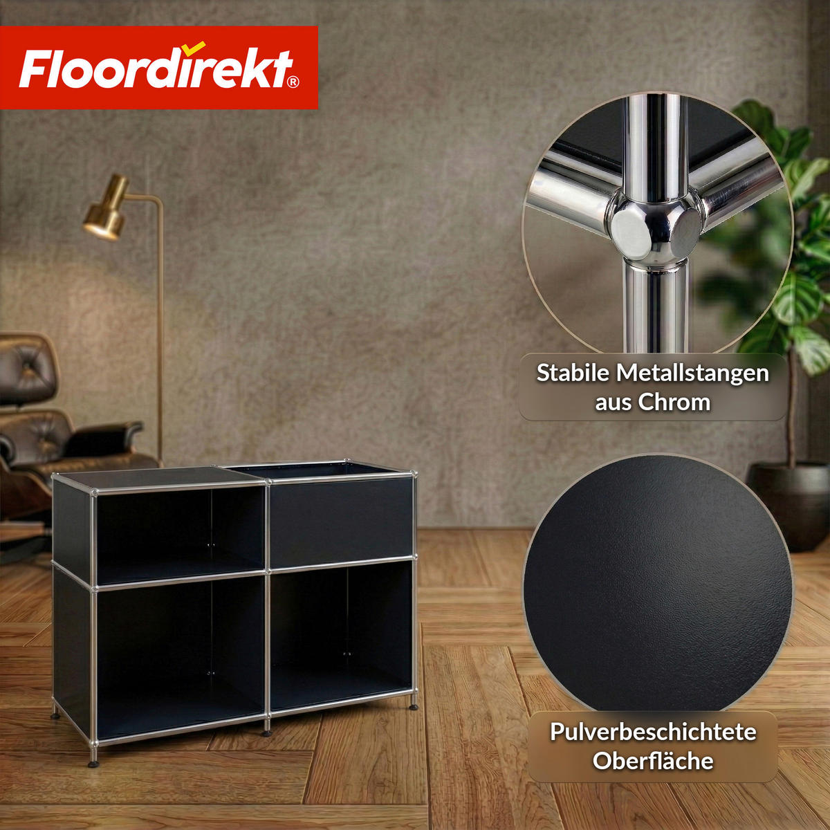 SIDEBOARD Concept Epure MK-030 88/65/40 cm  - Schwarz, Basics, Metall (88/65/40cm) - Floordirekt