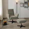 SESSEL in Teddystoff Graubraun  - Graubraun/Schwarz, Design, Textil/Metall (60/94/86cm) - Dieter Knoll