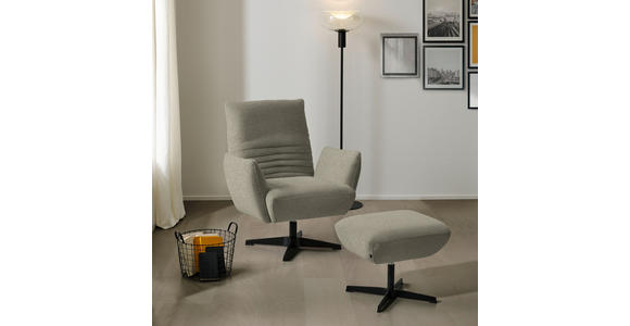 SESSEL in Teddystoff Graubraun  - Graubraun/Schwarz, Design, Textil/Metall (60/94/86cm) - Dieter Knoll