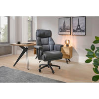 Scaun Directorial, velur, negru - negru, Modern, plastic/textil (84/120-128/85cm) - Livetastic