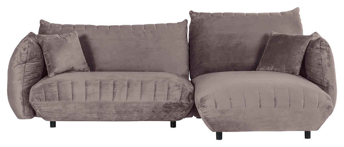 HÖRNSOFFA i plysch lerfärgad  - lerfärgad/svart, Klassisk, textil/plast (270/170cm) - MID.YOU