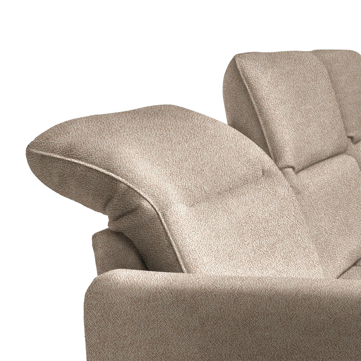 ECKSOFA Beige Flachgewebe  - Beige/Schwarz, KONVENTIONELL, Textil/Metall (254/190cm) - Livetastic