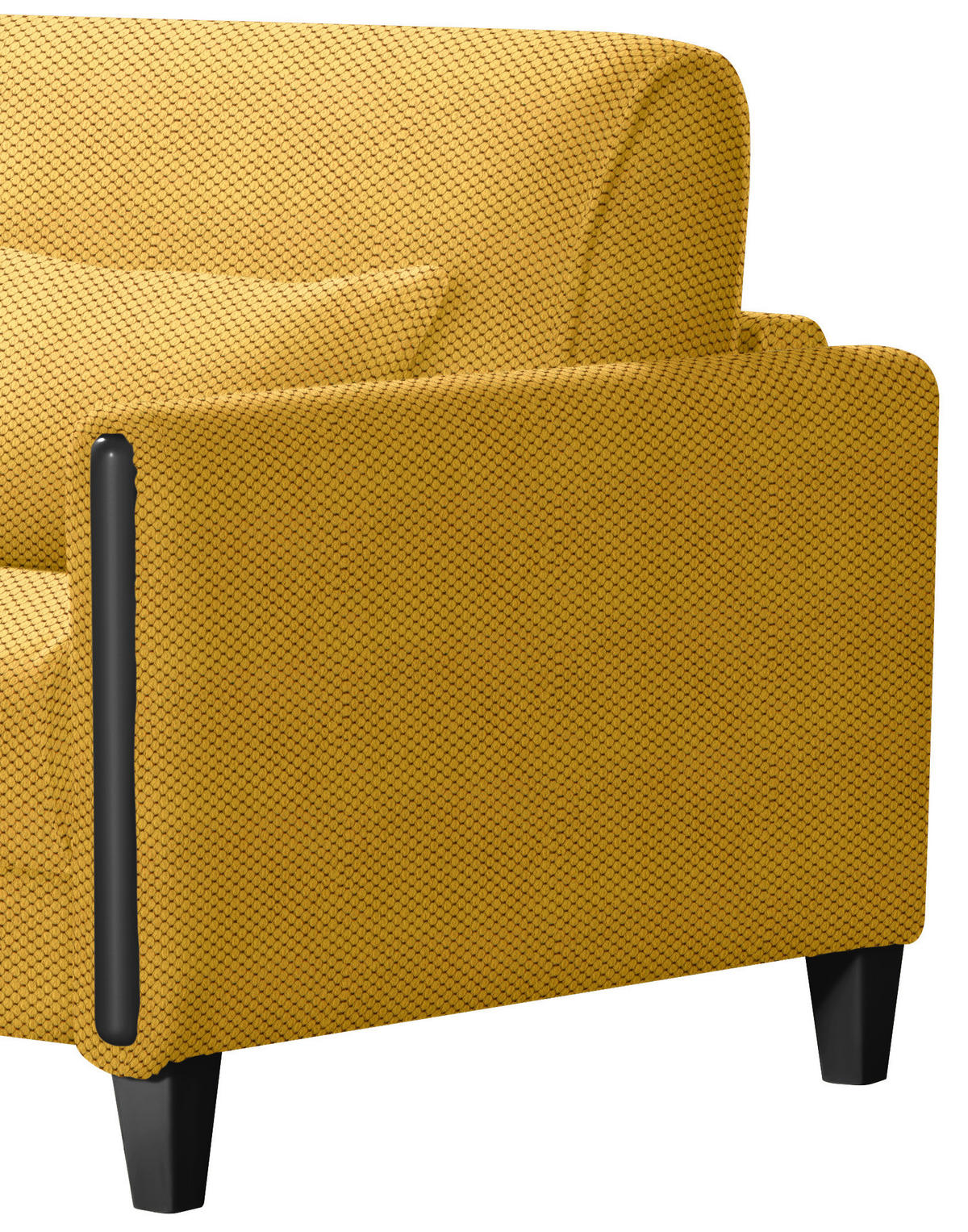 SCHLAFSOFA in Holz, Textil Schwarz, Currygelb  - Currygelb/Schwarz, Design, Holz/Textil (174/88/104cm) - Niels Andersson