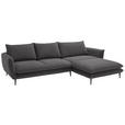 ECKSOFA  in Webstoff Taupe  304/196 cm  - Taupe/Schwarz, KONVENTIONELL, Textil/Metall (304/196cm) - Hom`in