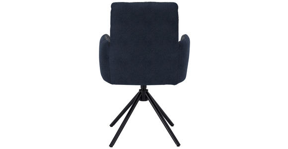 ARMLEHNSTUHL in Stahl Flachgewebe - Blau/Schwarz, Design, Textil/Metall (58/91/62cm) - Dieter Knoll