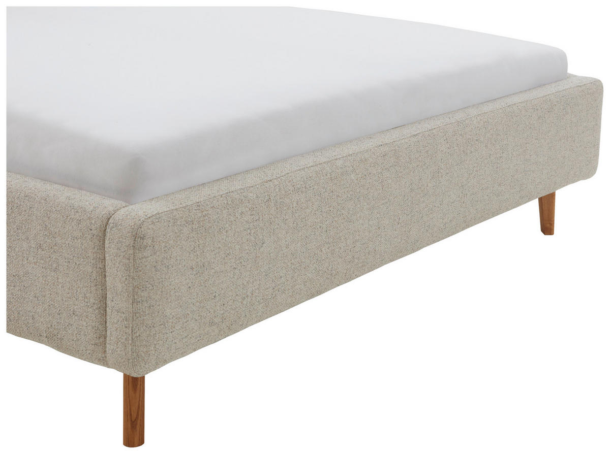 POLSTERBETT 180/200 cm  in Beige  - Eichefarben/Birkefarben, Design, Holz/Textil (180/200cm) - MID.YOU