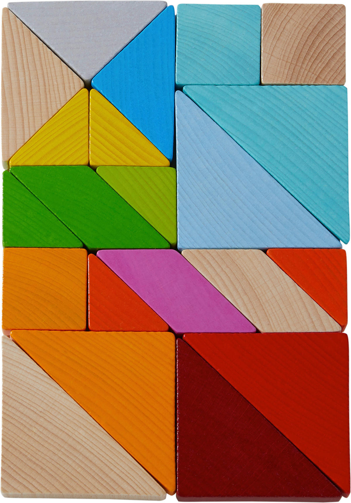 LERNSPIEL Legespiel Bunter Tangram-Mix  - Multicolor, Basics, Naturmaterialien/Holz - Haba