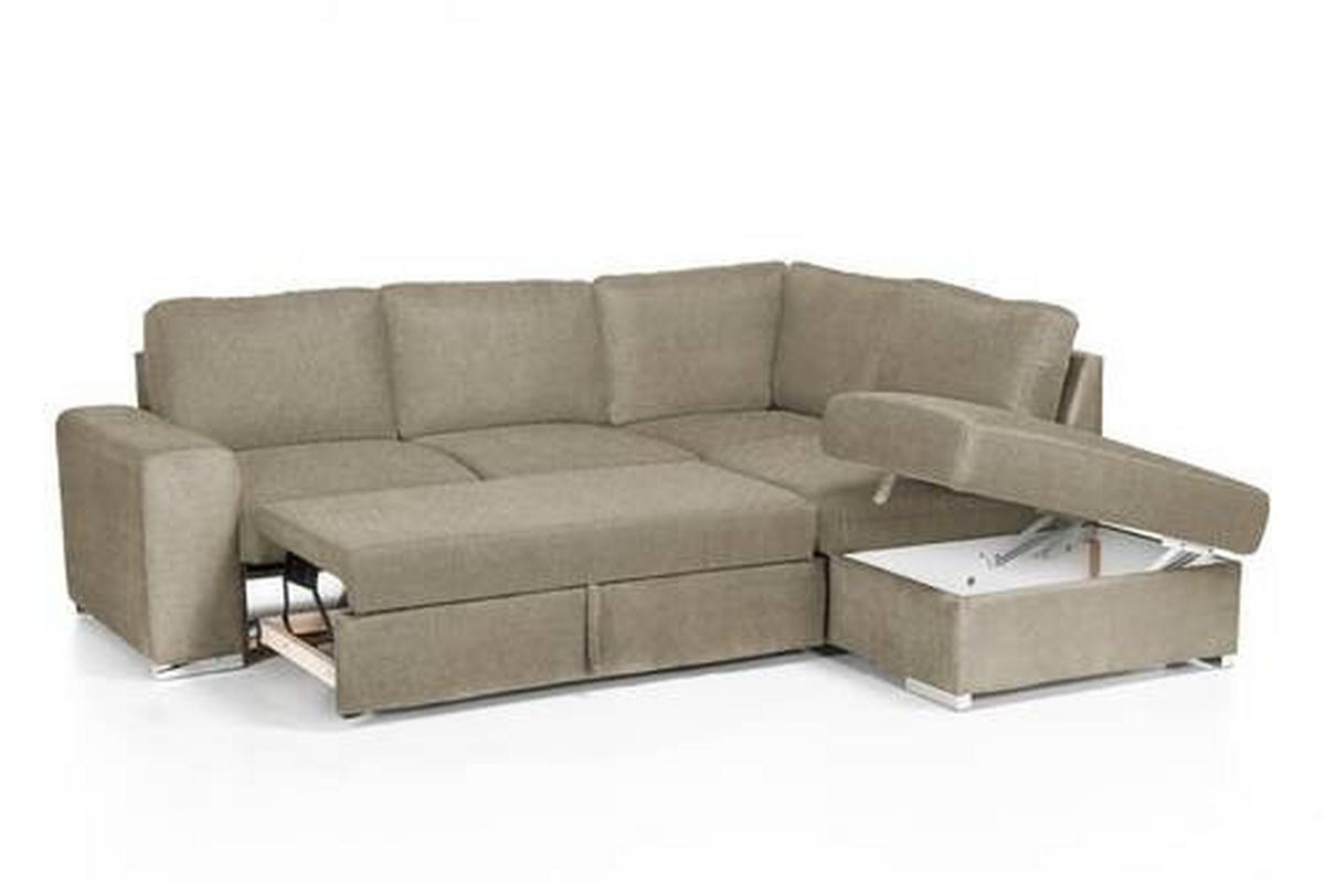 ECKSOFA Cappuccino Mikrofaser  - Chromfarben/Cappuccino, KONVENTIONELL, Textil/Metall (248/213cm) - MID.YOU
