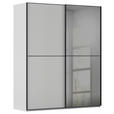 SCHWEBETÜRENSCHRANK  in Grau, Schwarz  - Schwarz/Grau, KONVENTIONELL, Glas/Holzwerkstoff (162/223/68cm) - Novel