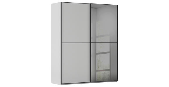 SCHWEBETÜRENSCHRANK  in Grau, Schwarz  - Schwarz/Grau, KONVENTIONELL, Glas/Holzwerkstoff (162/223/68cm) - Novel