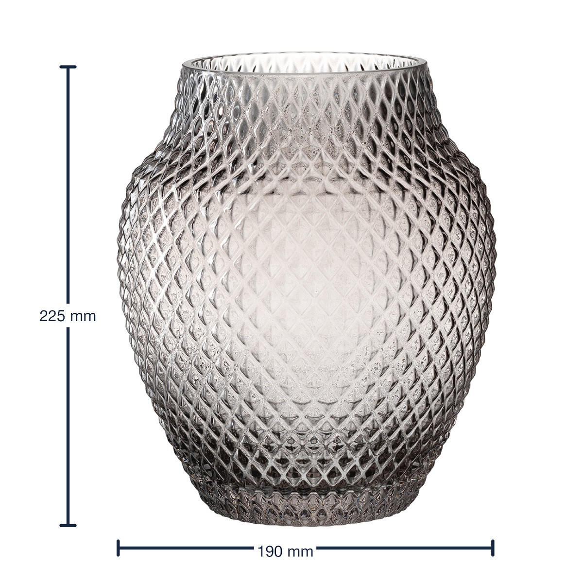 VÁZA, sklo, 23 cm - sivá, Basics, sklo (20/23cm) - Leonardo