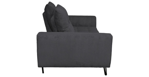 BIGSOFA  in Cord Anthrazit  - Anthrazit/Schwarz, KONVENTIONELL, Textil/Metall (246/100/116cm) - Carryhome