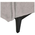 BIGSOFA  in Webstoff Hellgrau  - Hellgrau/Schwarz, KONVENTIONELL, Textil/Metall (282/94/127cm) - Ambia Home