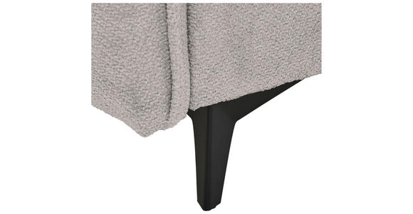 BIGSOFA  in Webstoff Hellgrau  - Hellgrau/Schwarz, KONVENTIONELL, Textil/Metall (282/94/127cm) - Ambia Home