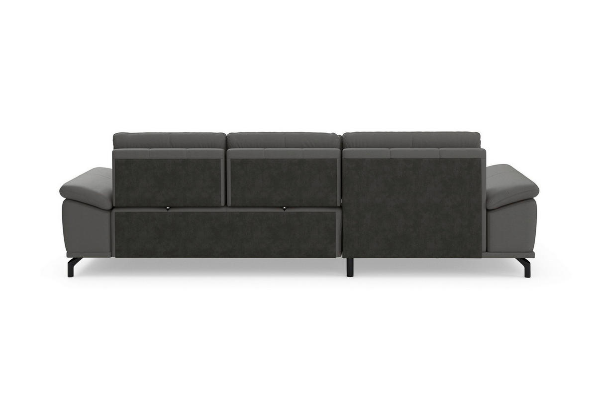 ROHOVÁ SEDAČKA, koža, mokka - čierna/mokka, Basics, kov/koža (176/301cm) - Sit & More