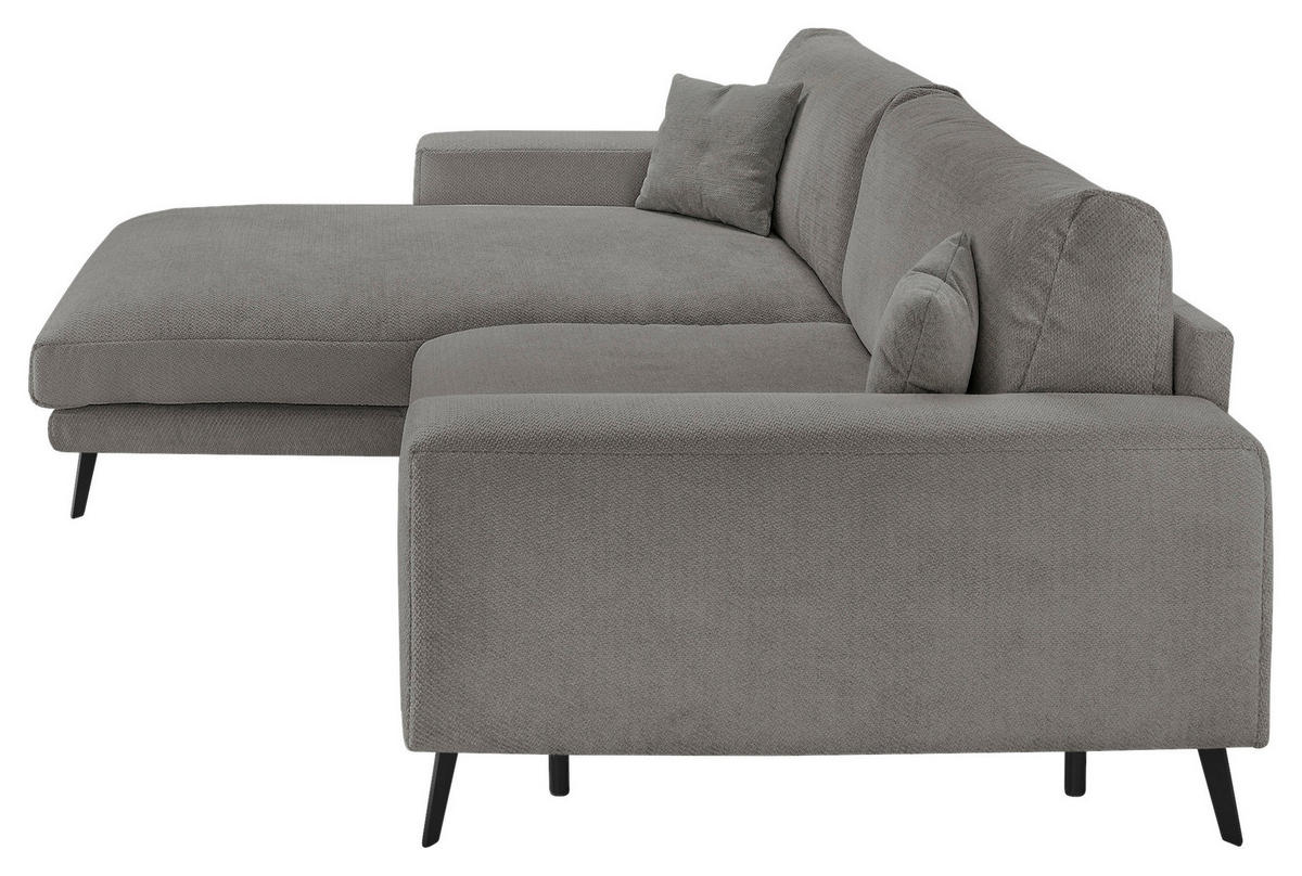 ECKSOFA Grau Webstoff  - Schwarz/Grau, KONVENTIONELL, Textil/Metall (196/269cm) - SetOne by Musterring
