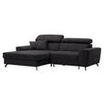 ECKSOFA in Velours Graphitfarben  - Schwarz/Graphitfarben, Design, Textil/Metall (181/267cm) - Carryhome