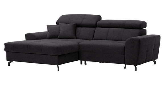 ECKSOFA in Velours Graphitfarben  - Schwarz/Graphitfarben, Design, Textil/Metall (181/267cm) - Carryhome