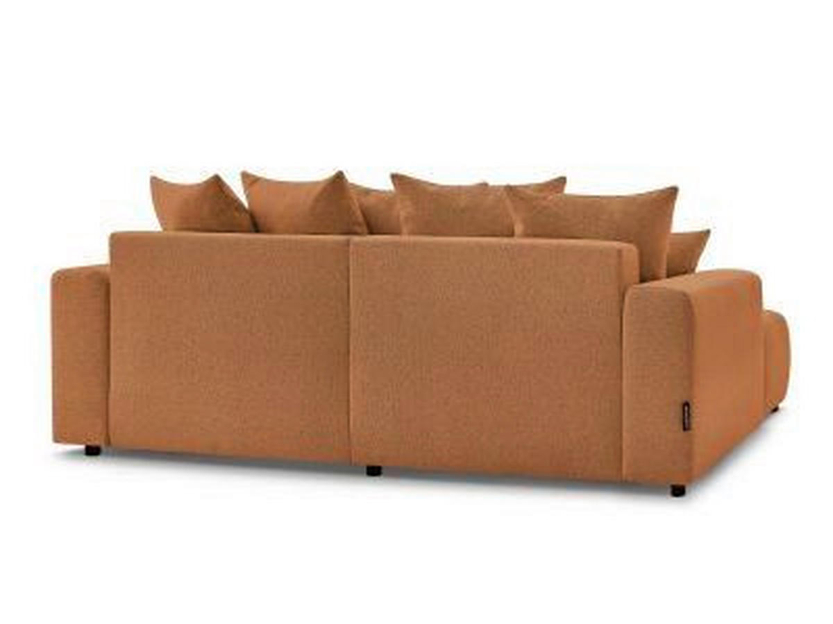 ECKSOFA Ottomane links  ATILLA Orange Flachgewebe  - Schwarz/Orange, MODERN, Kunststoff/Textil (149/244cm)