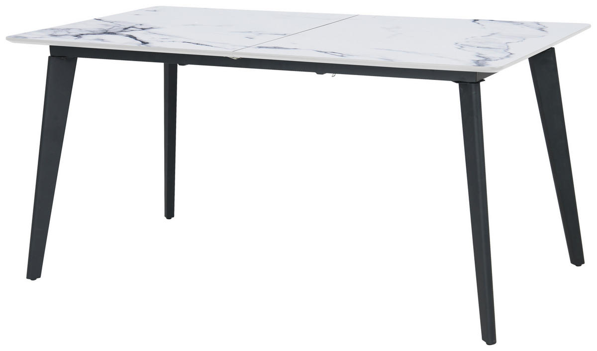 JEDÁLENSKÝ STÔL, biela, 180/220/75/100 cm - čierna/biela, Lifestyle, kov/kompozitné drevo (180/220/75/100cm) - MID.YOU