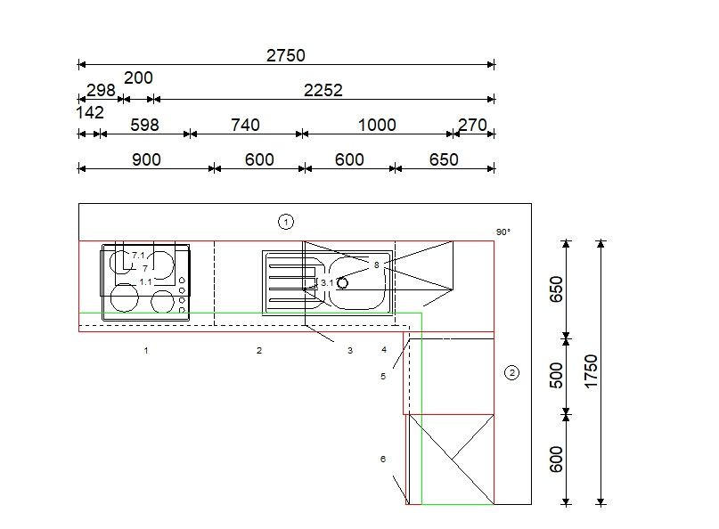 ECKKÜCHE 275/175 cm  in Graphitfarben, Eichefarben  - Eichefarben/Schwarz, Design, Holzwerkstoff/Metall (275/175cm) - Xora
