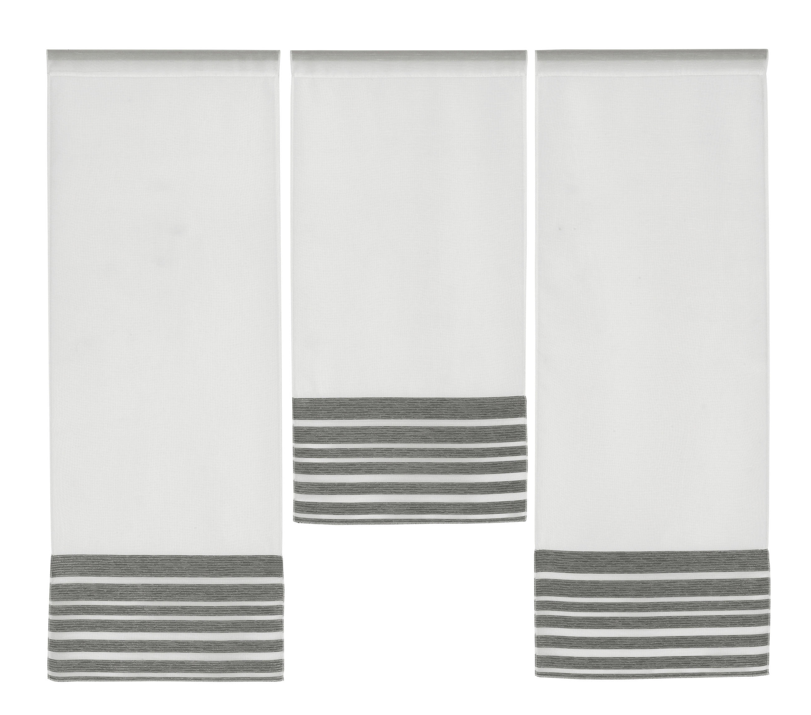 KURZGARDINENSET   90/80 cm   - Anthrazit/Weiß, Basics, Textil (90/80cm)