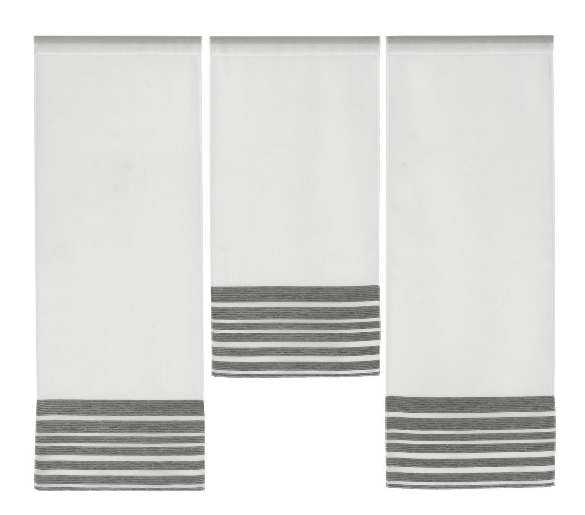 KURZGARDINENSET   90/80 cm   - Anthrazit/Weiß, Basics, Textil (90/80cm)