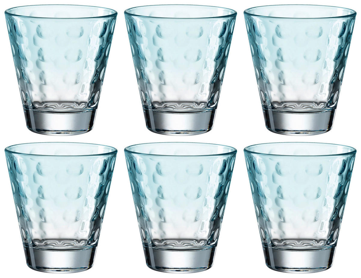 WHISKY-GLÄSERSET 215,00 ml 6-teilig  - Mintgrün, Design, Glas (8,50/9,00/8,50cm) - Leonardo