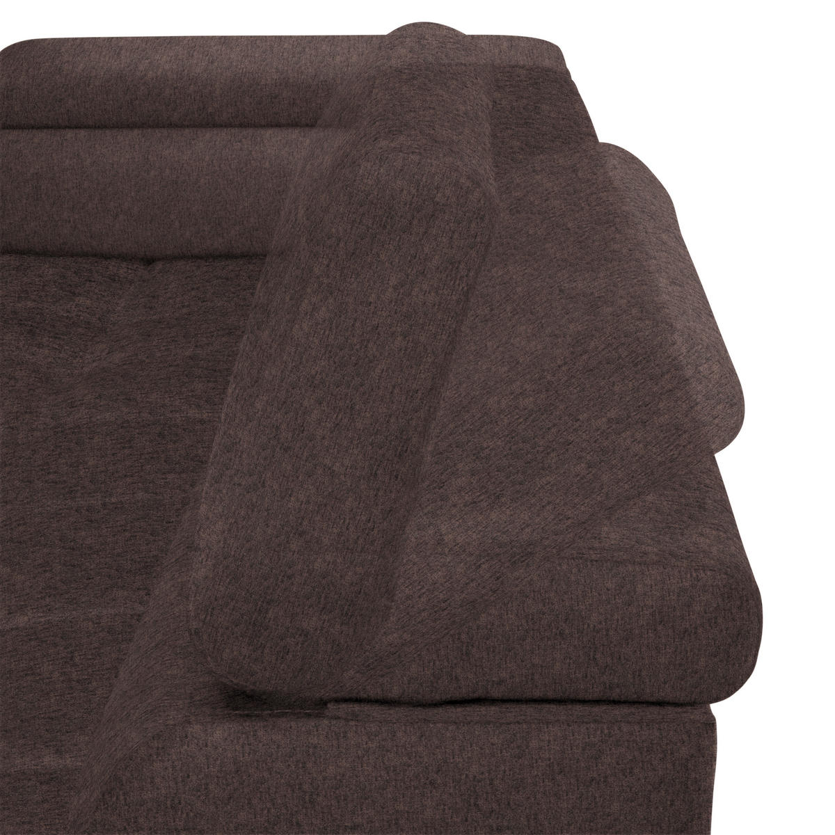 ECKSOFA in Samt, Webstoff Graubraun  - Graubraun/Schwarz, Design, Textil/Metall (177/270cm) - Welnova
