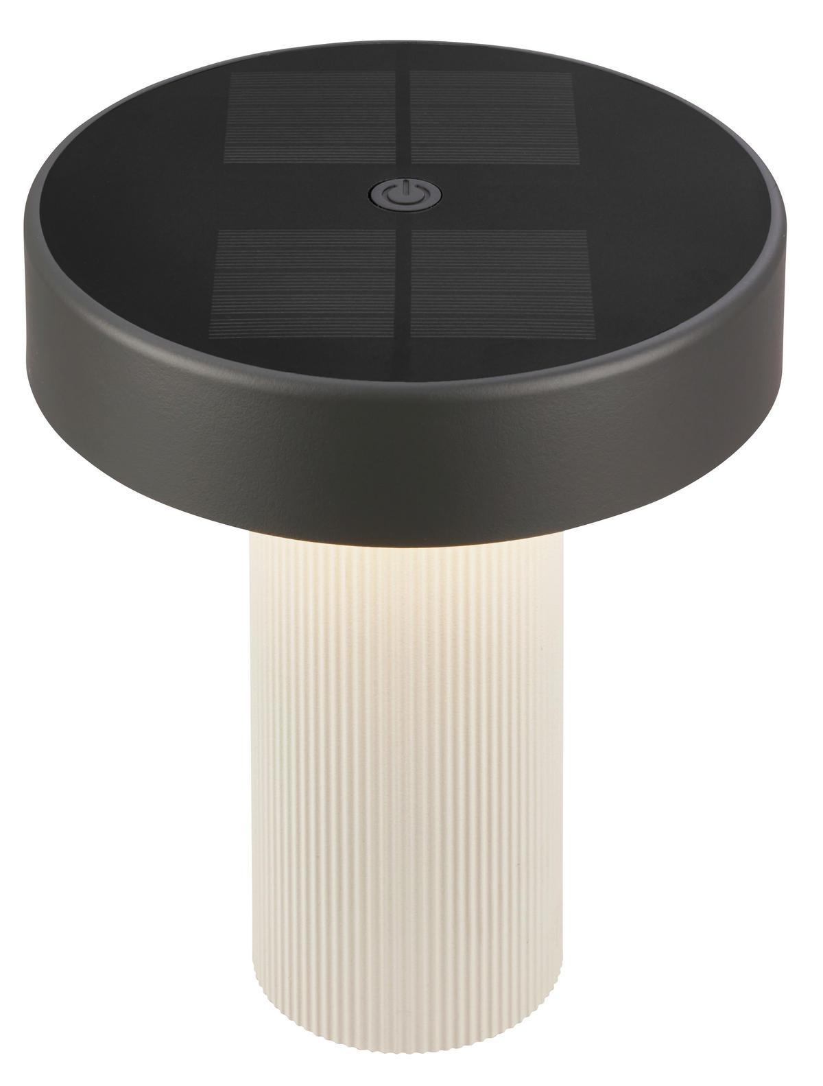 AKKU-TISCHLEUCHTE 16/20 cm  - Anthrazit/Beige, Design, Kunststoff (16/20cm)