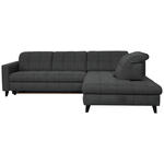 ECKSOFA in Webstoff Dunkelgrau  297/216 cm  - Dunkelgrau/Schwarz, Design, Holz/Textil (297/216cm) - Xora