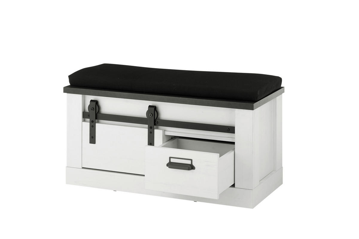 GARDEROBE 5-teilig  in 206/200/43 cm  - Anthrazit/Weiß, Design, Glas/Holzwerkstoff (206/200/43cm) - Modante