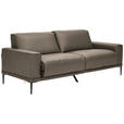 2,5-SITZER in Leder Taupe  - Taupe/Schwarz, Design, Leder/Metall (200/102/92cm) - Johann Jakob